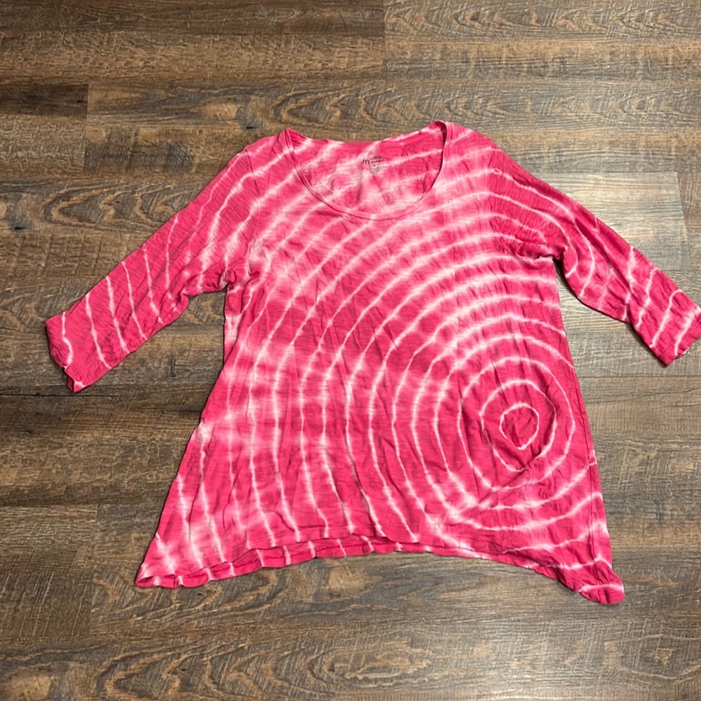New Directions Weekend XL Pink Tie-Dye 3/4 Length Sleeve